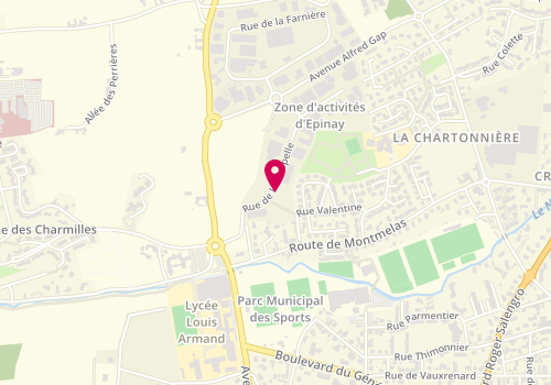 Plan de A V M Agrain Vitrerie Miroiterie, Zone Aménagement d'Epinay
294 Rue de la Chapelle, 69400 Gleizé