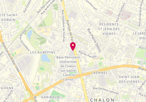 Plan de Art et Fenetres, 93 avenue de Paris, 71100 Chalon-sur-Saône