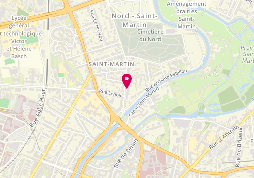 Plan de CYM Miroiterie, 14 Avenue Gros Malhon, 35000 Rennes