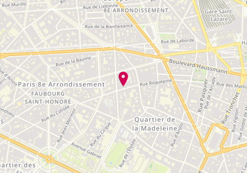 Plan de À Ciel Ouvert, 10 Rue de Penthièvre, 75008 Paris