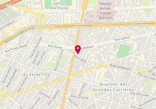 Plan de A.M.V Miroiterie, 6 Pass. Daunay, 75018 Paris